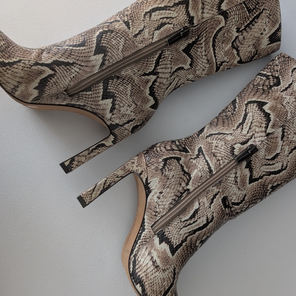 Vince Camuto Snake Print Heeled Boots - Picture 9 of 10